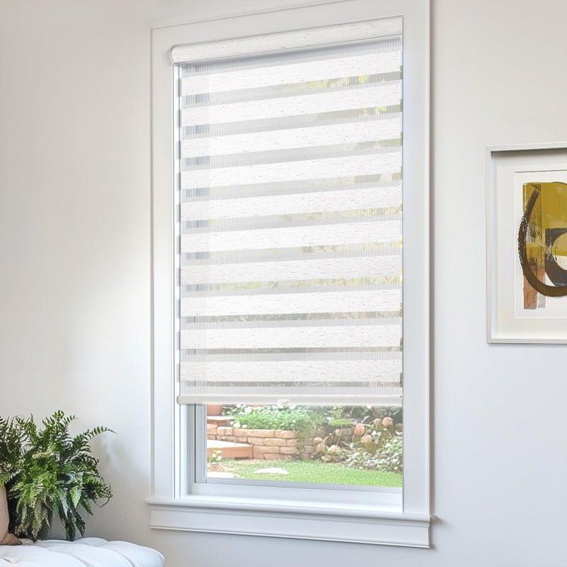 CHICOLOGY Zebra Blinds, Roller Window Shades, Blinds for Windows, Roller Shades for Windows, Window Shades for Home, Window Shades, Pull Down Shades for Windows, 47" W X 72" H, Basic Natural - Image 2